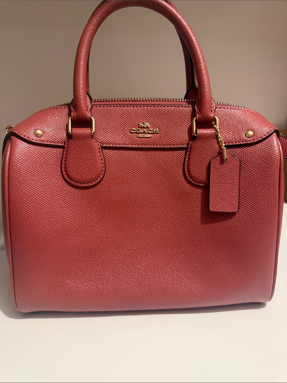 Coach Pebbled Leather Satchel with Gold Hardware
